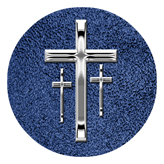 DAROUND 517 SL SH BL Silver 3 Crosses Shimmer Blue Background